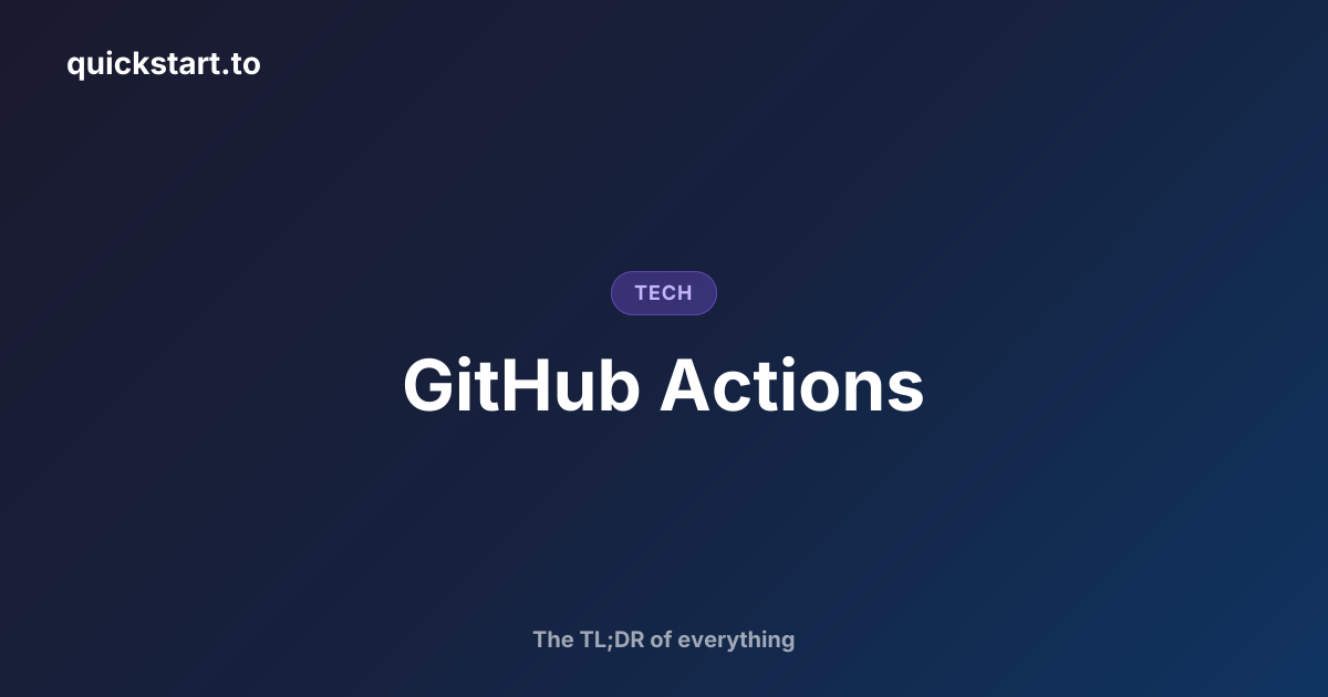 GitHub Actions | quickstart.to