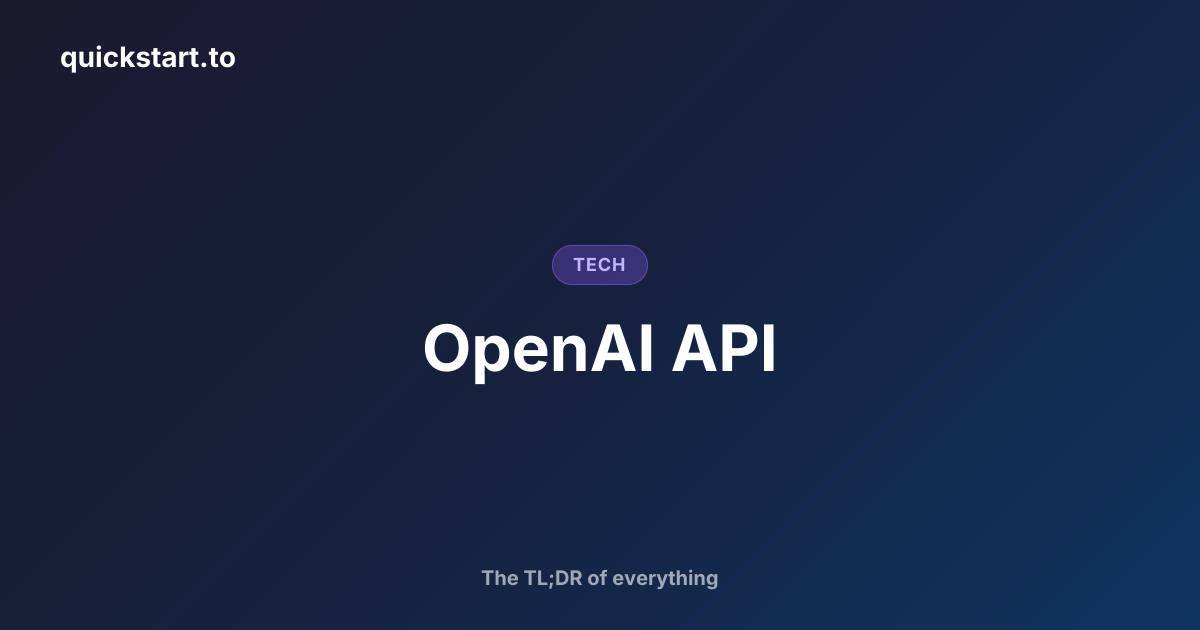 OpenAI API | quickstart.to